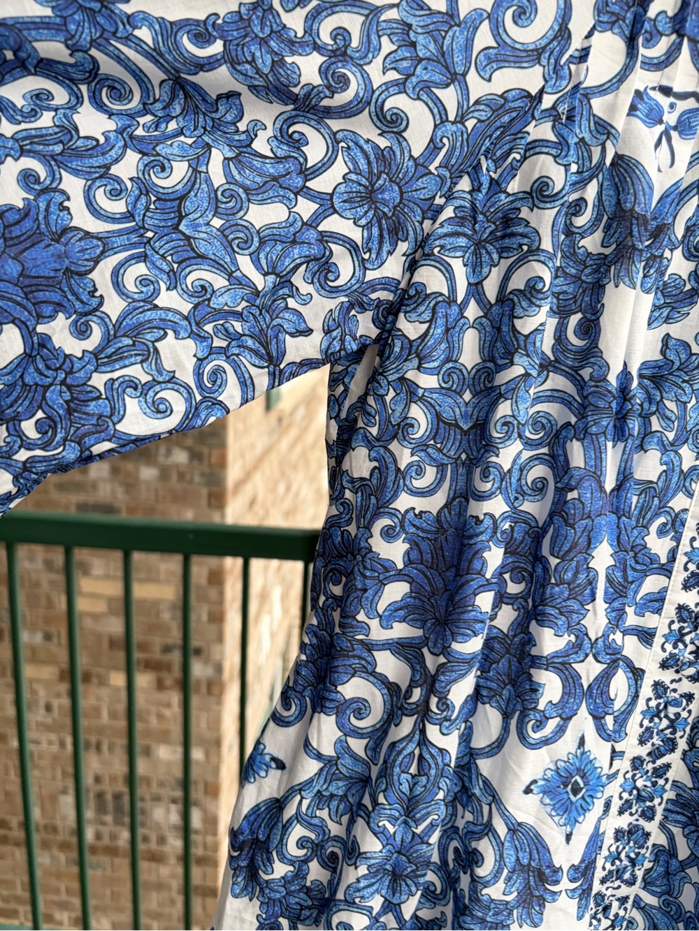 ππ«Antonio Melani Brynn BlueWhite Floral Mini Dress Belted Cotton Boho Chic Size4 - Picture 9 of 17